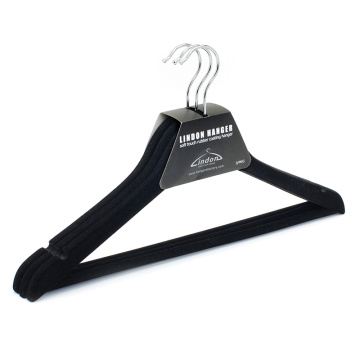 Assessed Supplier LINDON Factory Black Velvet Clothes Hangers Wholesale